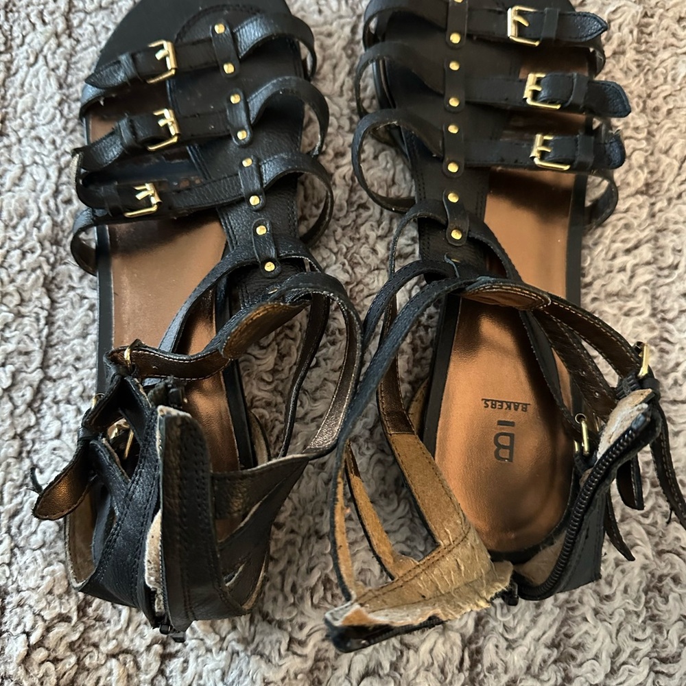 Bakers Black Gladiator Sandals